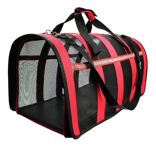 Bolsa Mala Transporte Pet Cães Gatos 7kg Vermelho