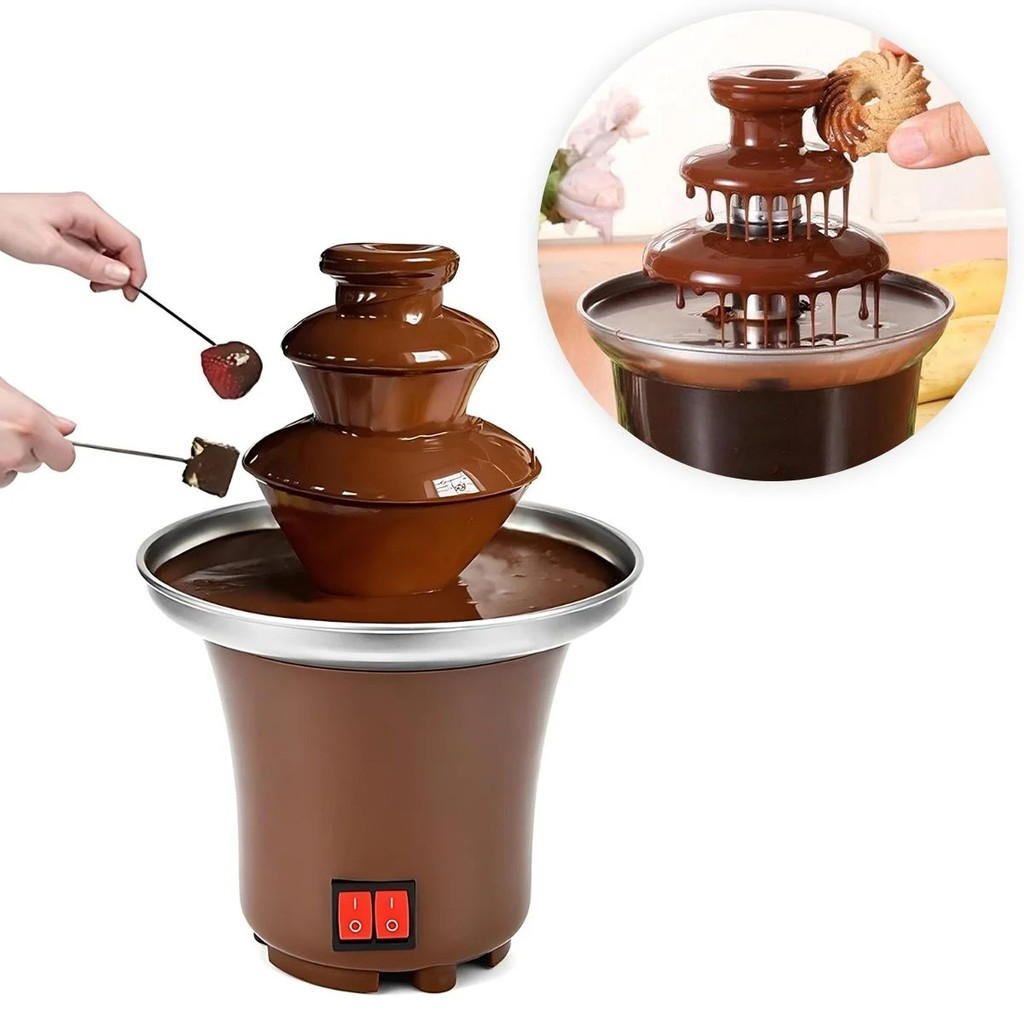 Fonte De Chocolate Cascata De 3 Andares Fondue Frutas