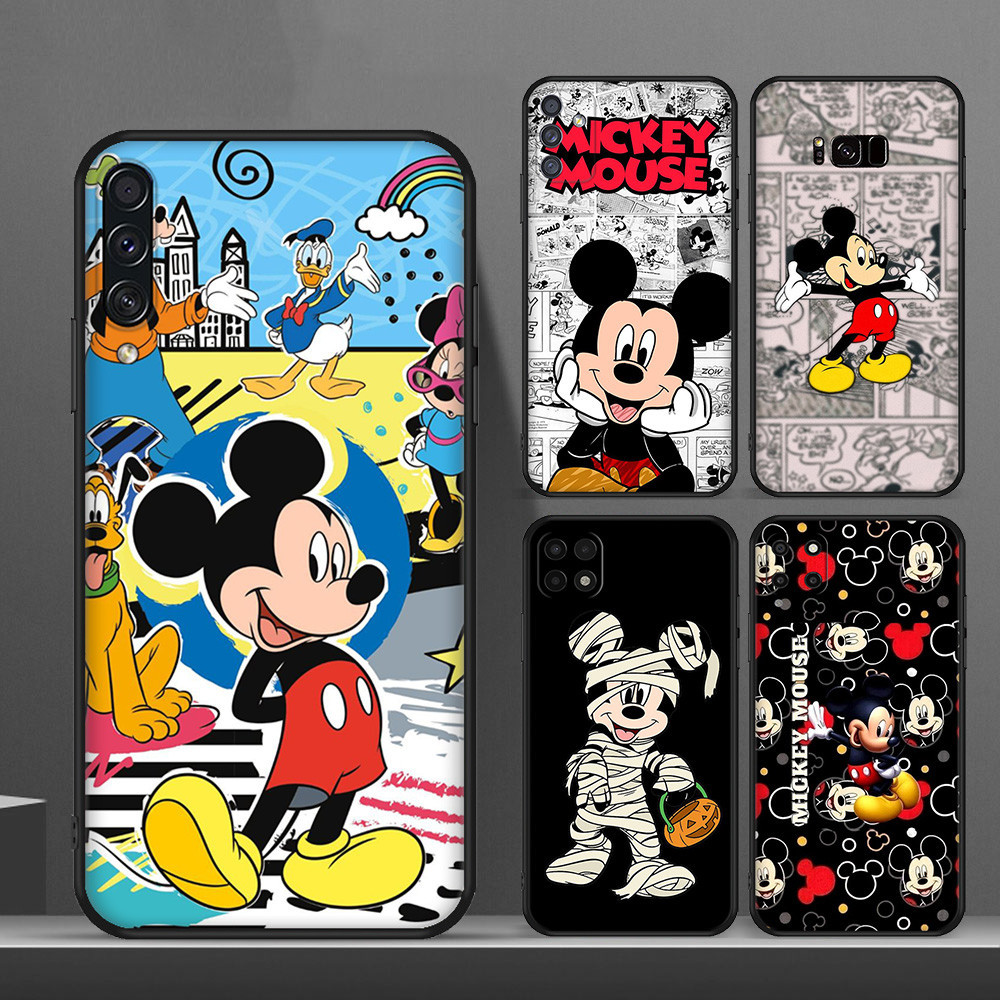 Capa Flexível De Silicone Preta Para Celular Samsung A10 A10S A11 A12 A13 14 A15 A20 A30 A20S A21 A24 A21S A22 A23 Mickey mouse