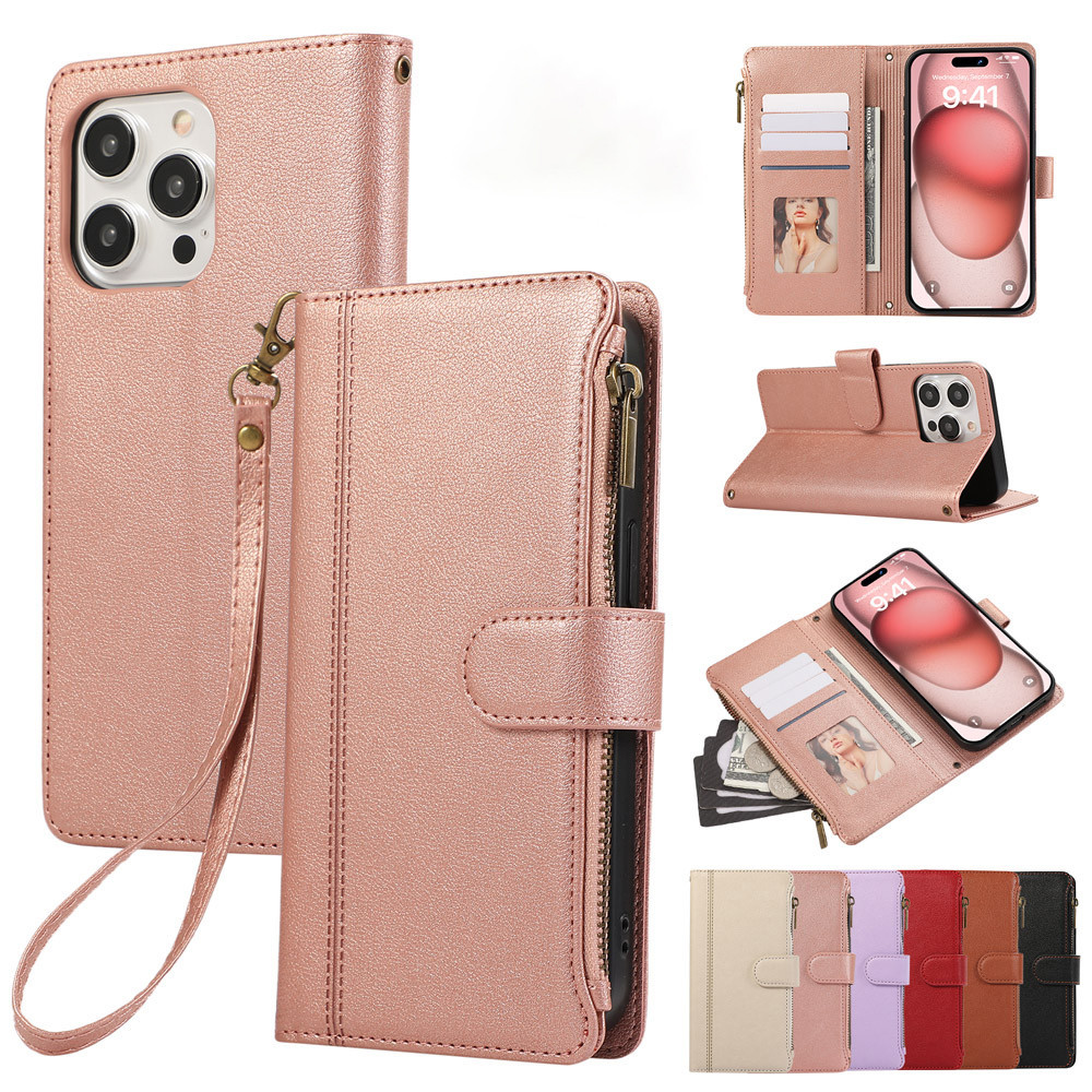 Samsung Galaxy A27 A57 A27 A08 A18 A07 A17 A56 A36 A26 A06 A16 A37 5G 4G Capa De Telefone Carteira Com Zíper Luxuosa De 