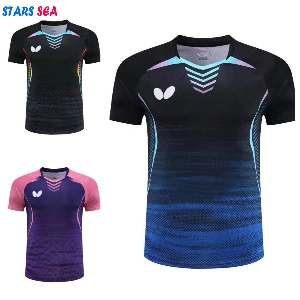 Tênis De Mesa Butterfly Jersey Manga Curta Esportes Masculino Feminino Equipe De Campeonato De Vestuário Esportivo Quick Dried