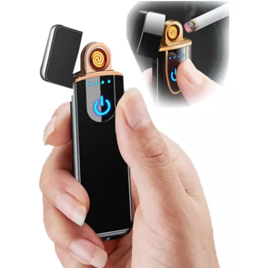 Isqueiro Acendedor Recarregável USB Eletrônico Premium Luxo Touch Presente Unissex Eletrônico Eletrico