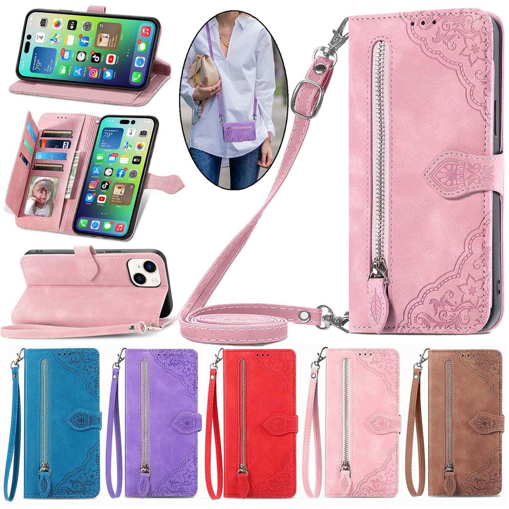 Capa De Zipper Para Carteira Motorola Moto Edge 70 50 60 Pro Fusion G75 G15 G05 