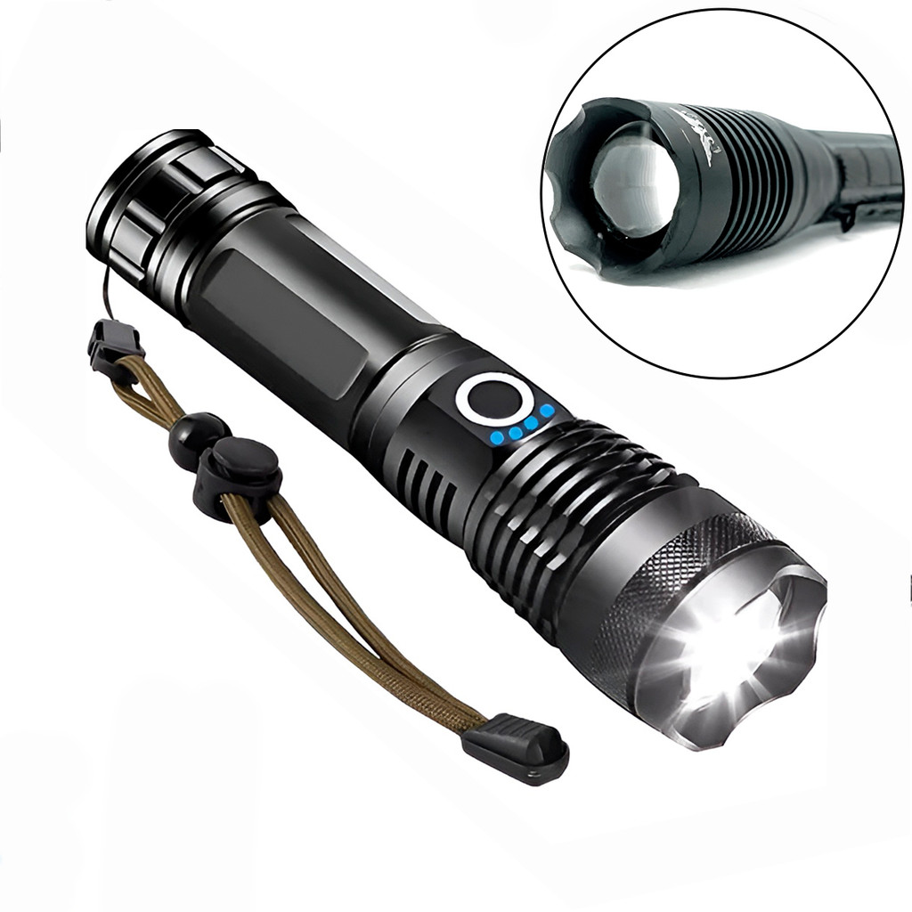 JS Lanterna Tática Militar LED T9 Potente Recarregável Camping