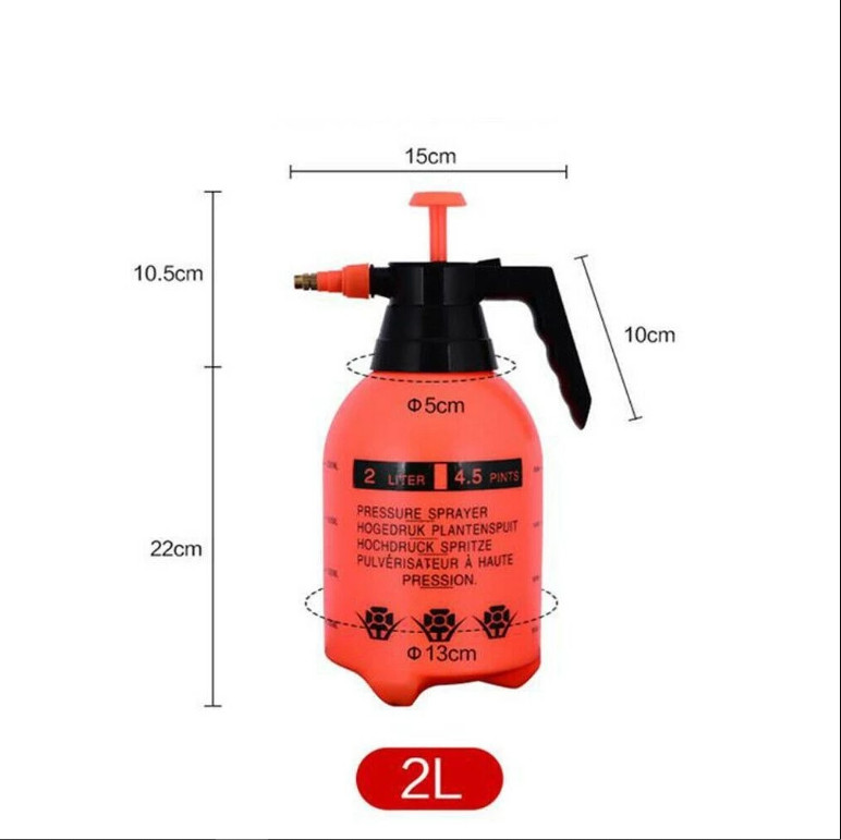 Pulverizador Spray Borrifador Compressao Previa 2 Litros Com Valvula