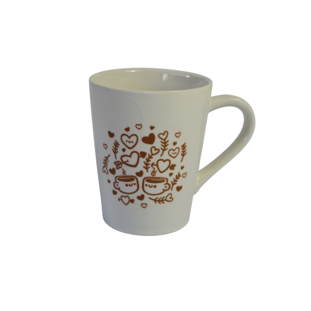 Caneca Cônica de Porcelana 250ml - Ideal para Café, Chocolate Quente e Sobremesas