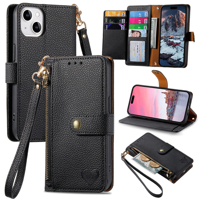 Capa Carteira Para Samsung Galaxy A08 A07 A06 A18 A17 A16 A15 A14 A27 A57 A37 A56 A36 A26 A54 A55 Coração Em Relevo Mult