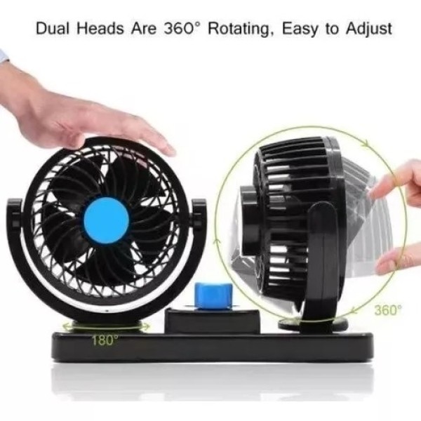 Ventilador De Cabeça Dupla Do Carro Veículo Automóvel Dc 24v Rotação 360°
