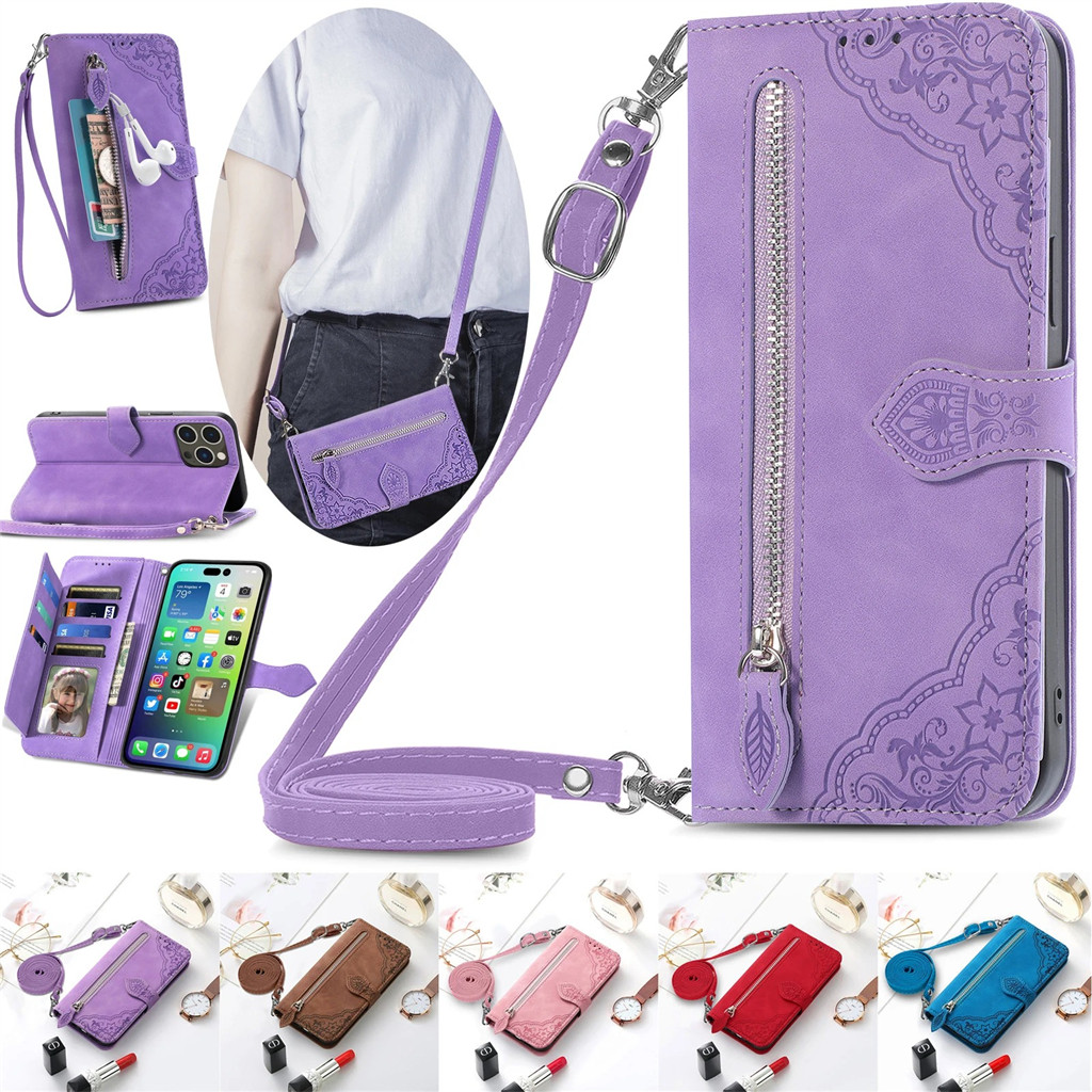 Capa Carteira Com Zíper Para Samsung Galaxy A08 A07 A06 A18 A17 A16 A15 A14 A27 A57 A37 A56 A36 A26 A54 A55 Multifuncion