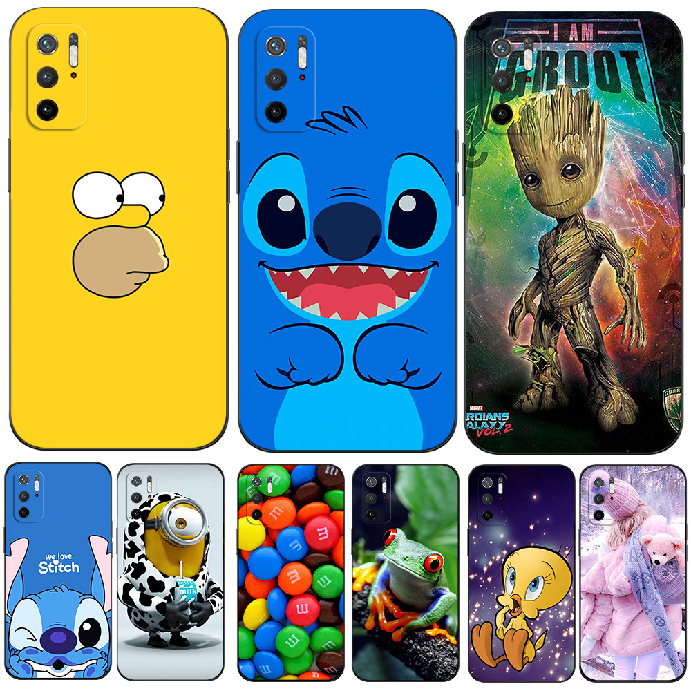Para xiaomi Redmi Nota 10 5G Caso 6.5 Polegada Capa poco M3 PRO De Telefone Silicone Preto tpu Bonito catoon anime Padrã em Oferta na Shopee