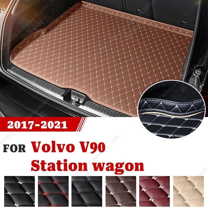 Tapete De Porta-Malas De Carro Personalizado Para Volvo V90 Estação wagon 2017 2018 2019 2020 2021 Tapetes De Fundo Anti