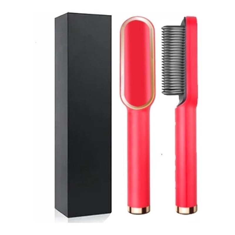 Escova Pente Alisadora Basiqe Sleek Gold Bivolt