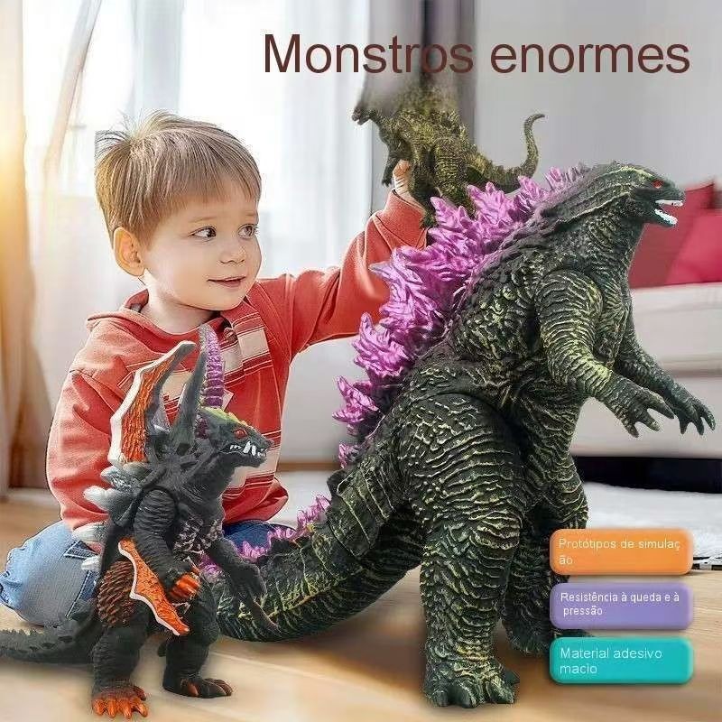 2025 novo Ultraman monstro brinquedo de borracha macia Godzilla fantoche model brinquedos de menino em Oferta na Shopee