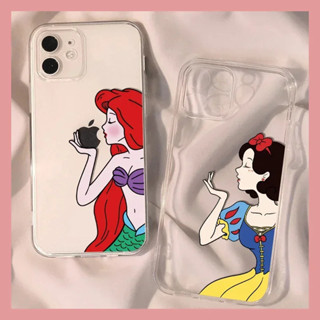 Disney Claro Neve Branca Silicone Caso De Telefone Para Iphone 15 14 11 12 13 Mini Pro Max...
