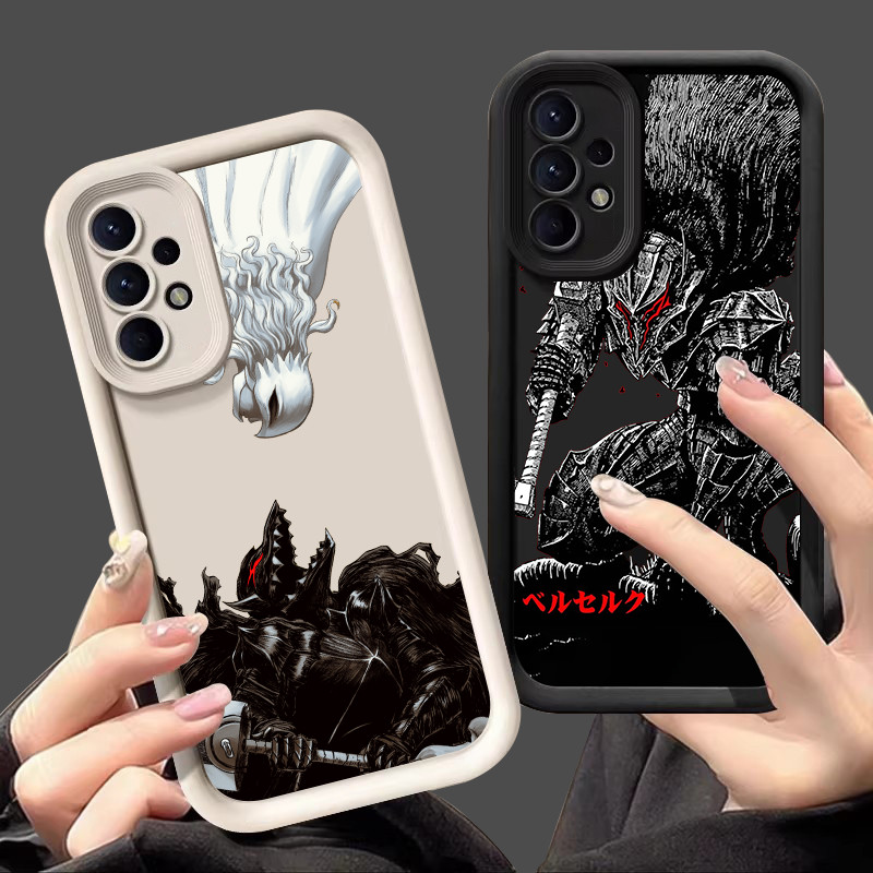 Capa Para Samsung Galaxy A55 A35 A53 A54 5G A52 A73 A32 A34 Macia A25 A21S A23 A13 A14 A15 A06 Proteção Da Câmera Caso De Telefone Berserk Guts Griffith Anime