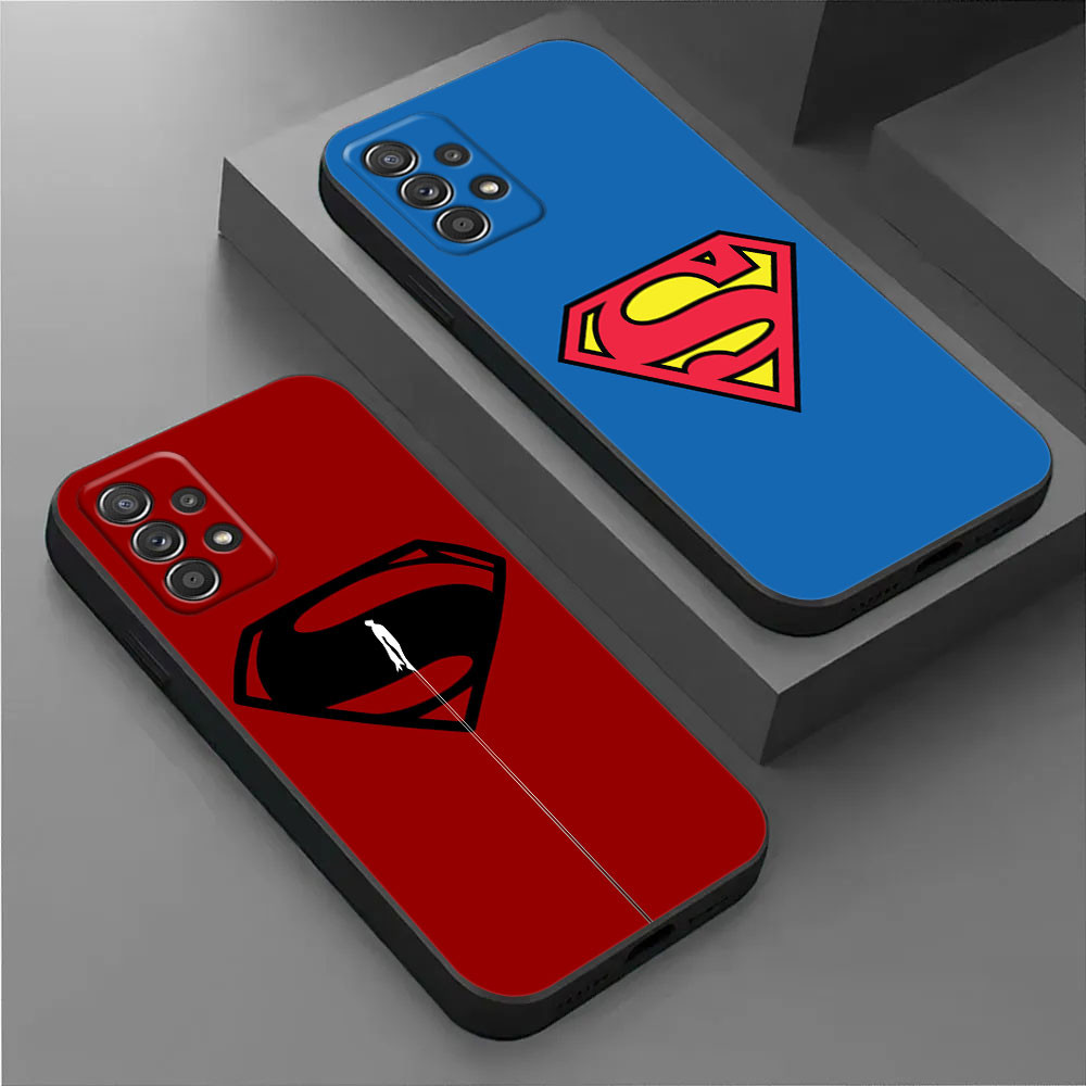 Capa Macia DC Com Logotipo Do Superman Hero Para Samsung Galaxy A56 5G A36 A55 A35 A72 A73 A14 A15 A16 A54 A53 A52 A32 A
