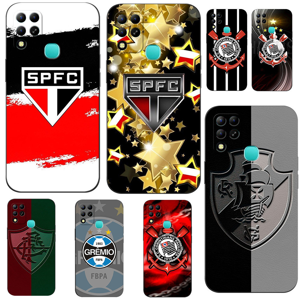 Estojo Para infinix HOT 11 G37 Silicon Phone Cover Preto tpu Crachá Do Clube De Futebol em Oferta na Shopee