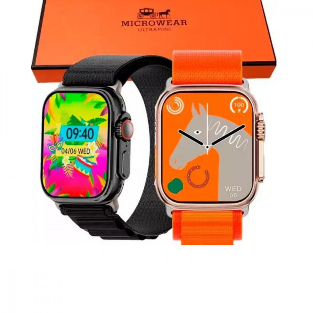 Relógio Inteligente Smartwatch 45mm com 02 Pulseiras MicroWear W69 Ultra Mini