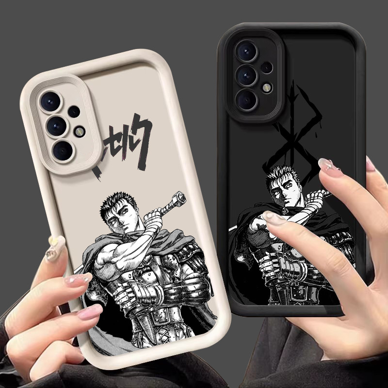 Capa Para Samsung Galaxy A55 A35 A53 A54 5G A52 A73 A32 A34 Macia A25 A21S A23 A13 A14 A15 A06 Proteção Da Câmera Caso De Telefone Anime Japonês Berserk