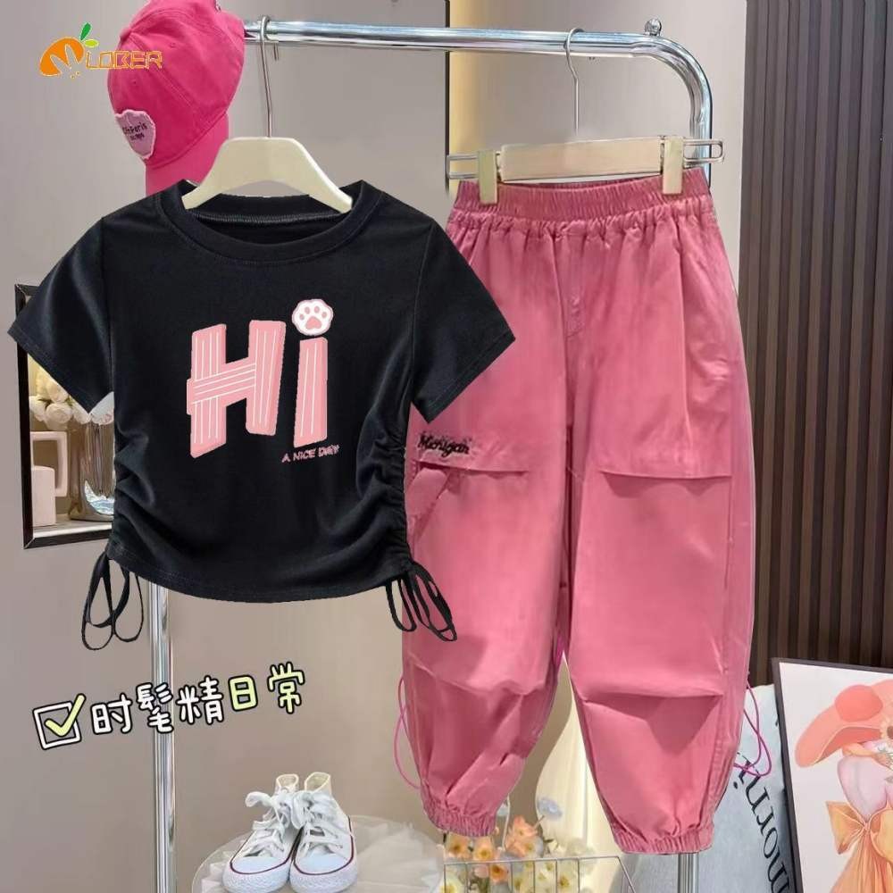 Roupas Infantis Conjuntos De Calças cargo Camisa Para Meninas + Roupa Infantil