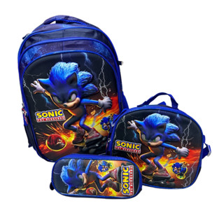 Kit Mochila 3D de Sonic em Oferta na Shopee