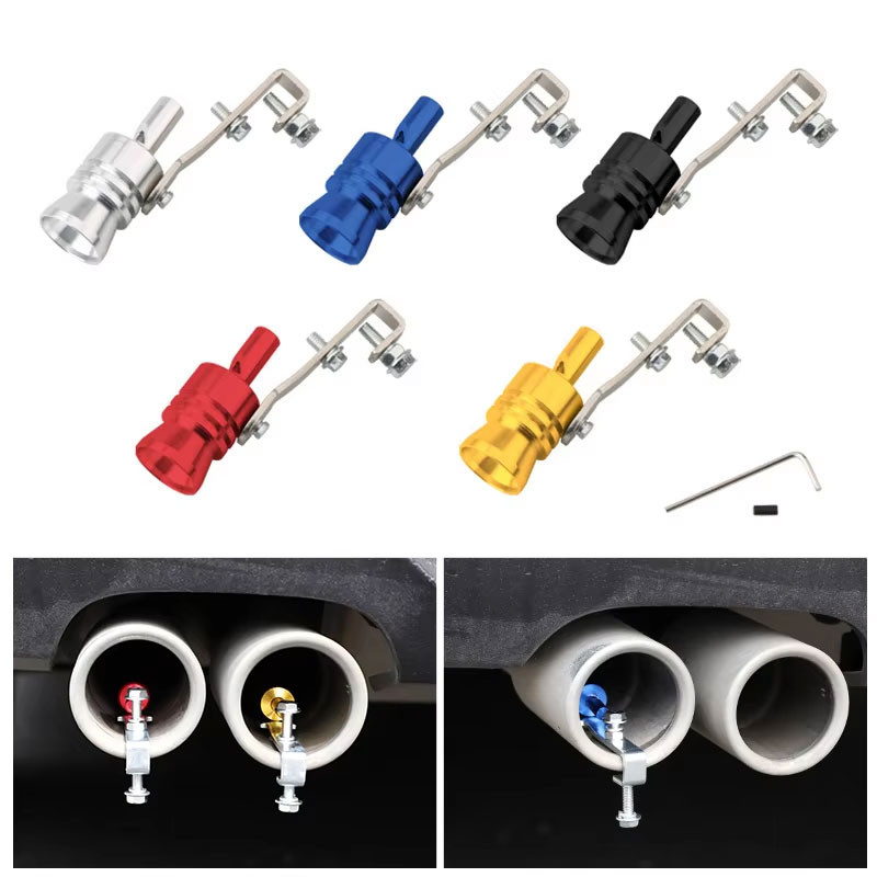 1PC Simulador De Som Universal Carro Turbo Apito Dispositivo Reequipamento Do Veículo Tubo Escape Silenciador