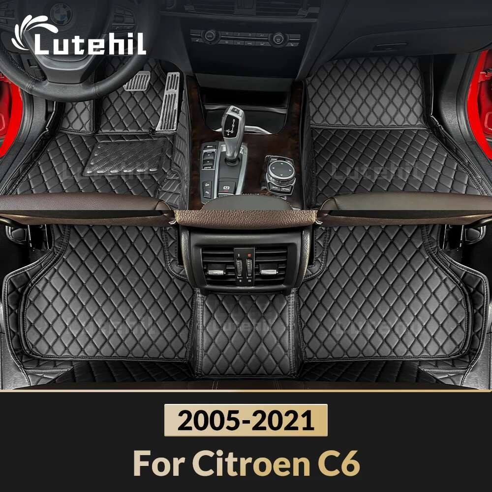 Para Citroen C6 2005-2021 2020 2018 2017 Tapetes De Carro Personalizado auto Pé Almofadas Automóvel Tapete Capa Acessóri