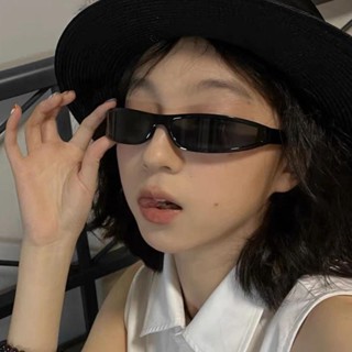 2024 Marca De Moda Vintage Esportes Óculos De Sol Pequeno Retangular Quadro Estreito Feminino Streetwear Y2k em Oferta na Shopee