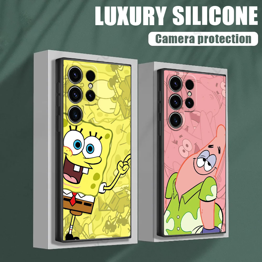 Anime Bob Esponja Calça Quadrada Caso De Telefone Para Samsung S25 Ultra S23 S24 FE A56 A55 A36 5G S22 S20 Plus S25 Bord em Oferta na Shopee
