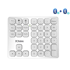 JOMAA Teclado Numérico Duplo Bluetooth Recarregável Sem Fio Para Laptop De Contabilidade MacOS Windows