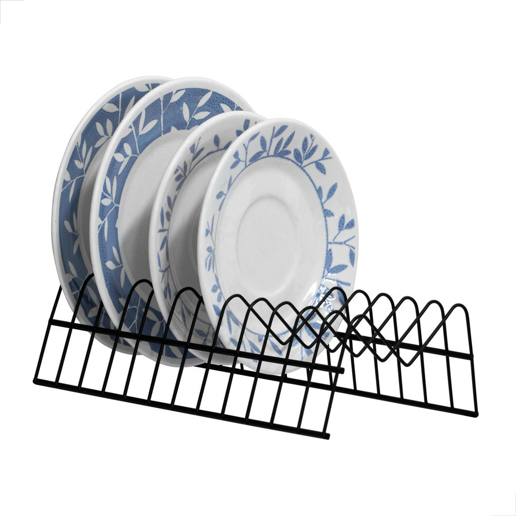 Suporte Organizador de cozinha  Aramado Armário Balcão Pia Cozinha Para 12 Pratos Preto