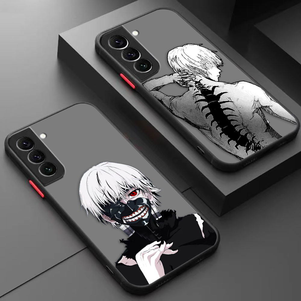 Capa De Telefone Preta Tokyo Ghoul Anime Japonês Para Samsung Galaxy S23 S24 S21FE S23FE S20FE S20 S21 S22 S30 Nota 8 9 10 20 Pro Plus Ultra 5G FGS 0909