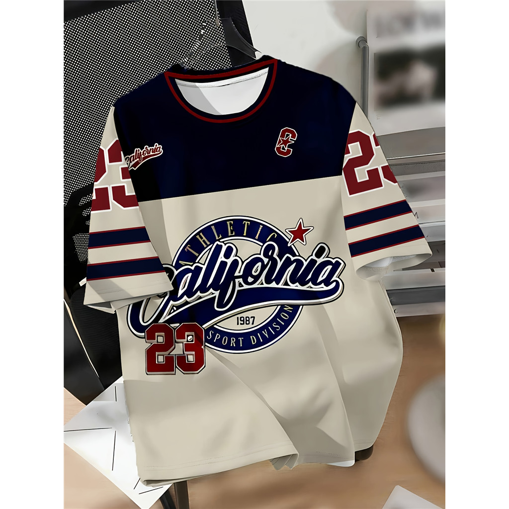 [Nome Numérico Personalizado Gratuito] Camisa Coreana 23 Com Gola Redonda Da Última Tendência