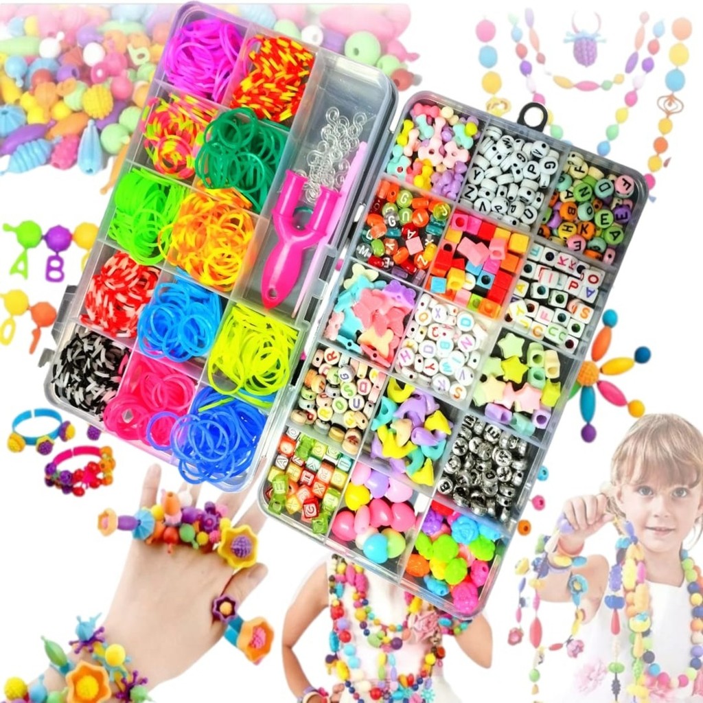 Kit Miçanga Infantil Para Montagem de Bijuterias: Pulseiras, Colares e Acessórios