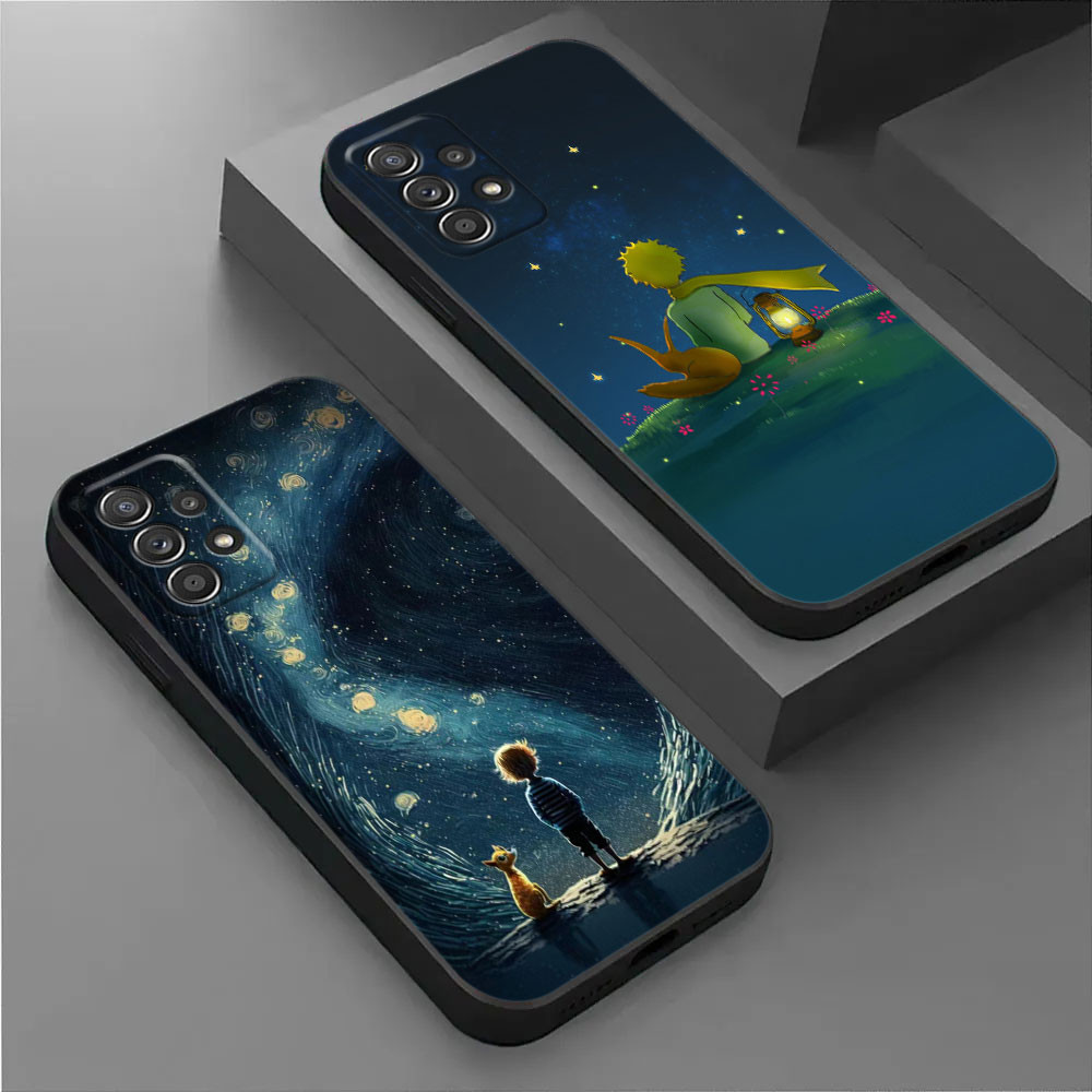 Capa De Noite Estrelada De Anime O Pequeno Príncipe Para Samsung Galaxy A56 5G A36 A55 A35 A72 A73 A14 A15 A16 A54 A53 A
