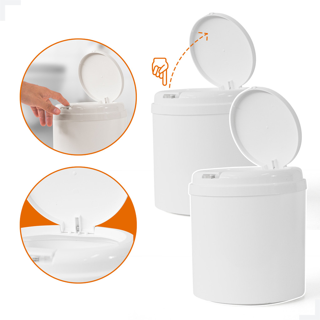 Kit 2 Lixeiras  Max Toc 6L Branca – Compacta e Elegante para Sua Casa