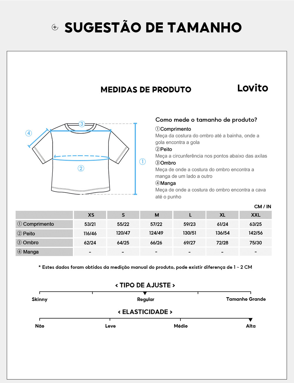 Lovito Camiseta Casual com Babados