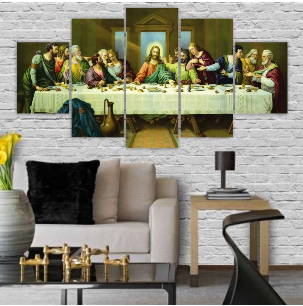 Quadro Decorativo Religioso: A Última Santa Ceia de Jesus - 60x60cm