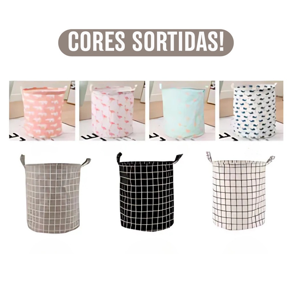 Cesto Roupa Suja Dobrável Multiuso 40L BM-F1291