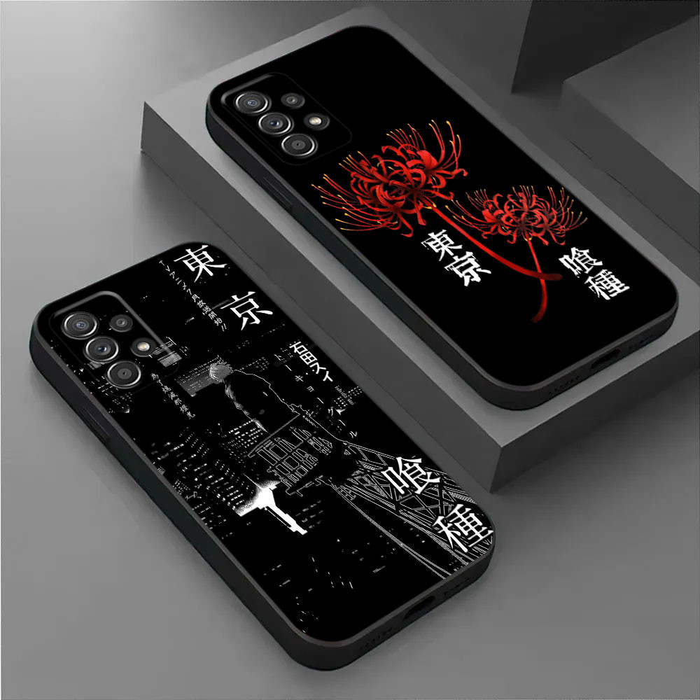 Tokyo Ghoul Anime Capa De Arte Preta Para Samsung Galaxy A56 5G A36 A55 A35 A72 A73 A14 A15 A16 A54 A53 A52 A32 A12 A26