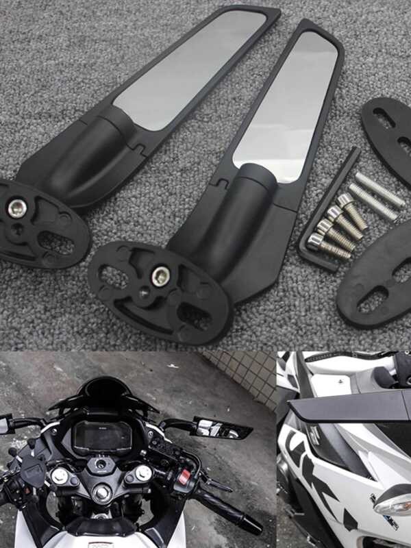 Espelho retrovisor fixo de asa de vento adequado para GSX250 Race 600 Ninja primavera vento sr250 faca de ar modificada 