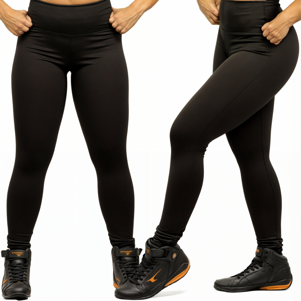 Calça Legging Academia Suplex Lisa Premium não Transparece - Preta (GG)