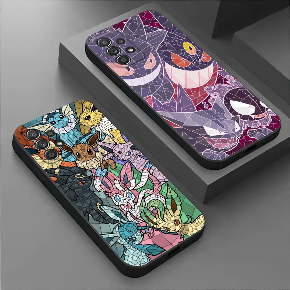 Capa De Anime Pokémon Gengar Eevee Para Samsung Galaxy A56 5G A36 A55 A35 A72 A73 A14 A15 A16 A54 A53 A52 A32 A12 A26 A2