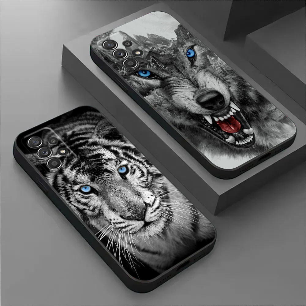 Capa Animal Lobo Leão Tigre Para Samsung Galaxy A56 5G A36 A55 A35 A72 A73 A14 A15 A16 A54 A53 A52 A32 A12 A26 A25 A21S 