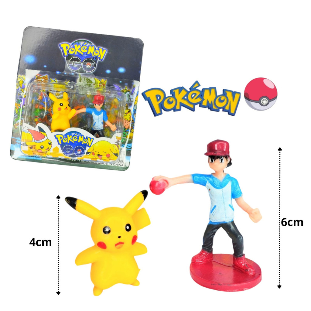 Kit Pokemon + Treinador Ash com 10 Cartas Pokebola Cards Game brinquedo Dia das crianças