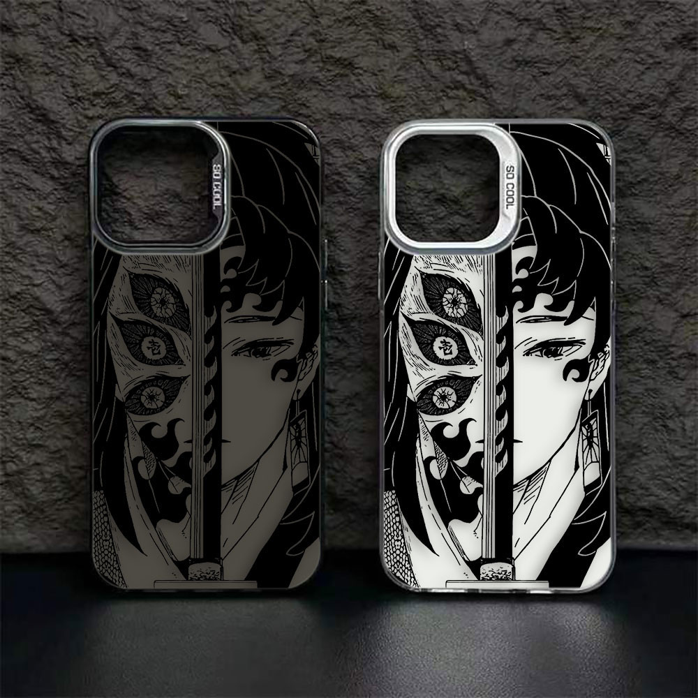 Anime Demon Slayer K-Kimetsu No Yaiba Furo Grande Laser Capa De Celular Samsung A73 A72 A71 A55 A54 A53 A52 A51 A50 S30 S24 S23 S21 S20 S20 FE S22 Nota20 J7PRIME ULTRA PLUS