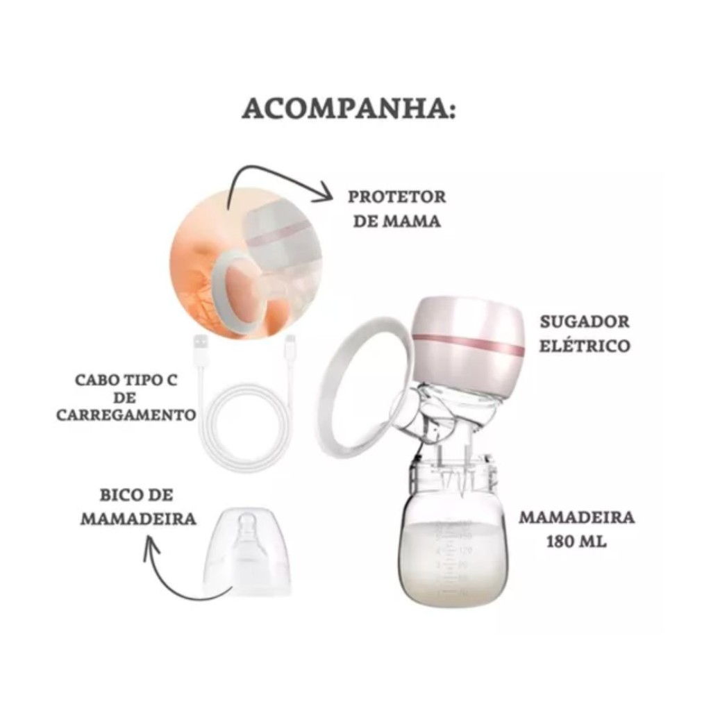 Extrator Elétrico Portátil de Leite Materno Prático