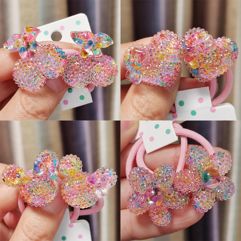 2PCS Lovely Cartoon Colorful Sequined Cherry Girls Bandas De Cabelo Elásticas Para Crianças Acessórios em Oferta na Shopee