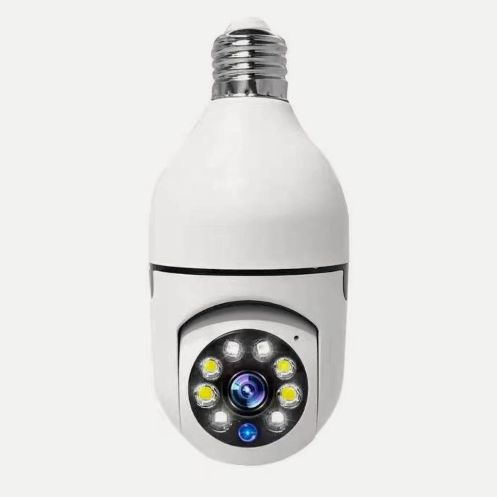 Lâmpada Espiã Câmera Wi-Fi 360º Giratória com Áudio e Visão Noturna HD Segurança Inteligente