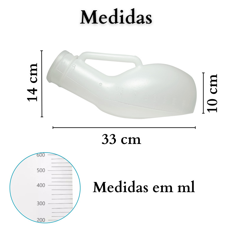 Papagaio Hospitalar para Urina Masculina 1000ml Hermed em Oferta na Shopee